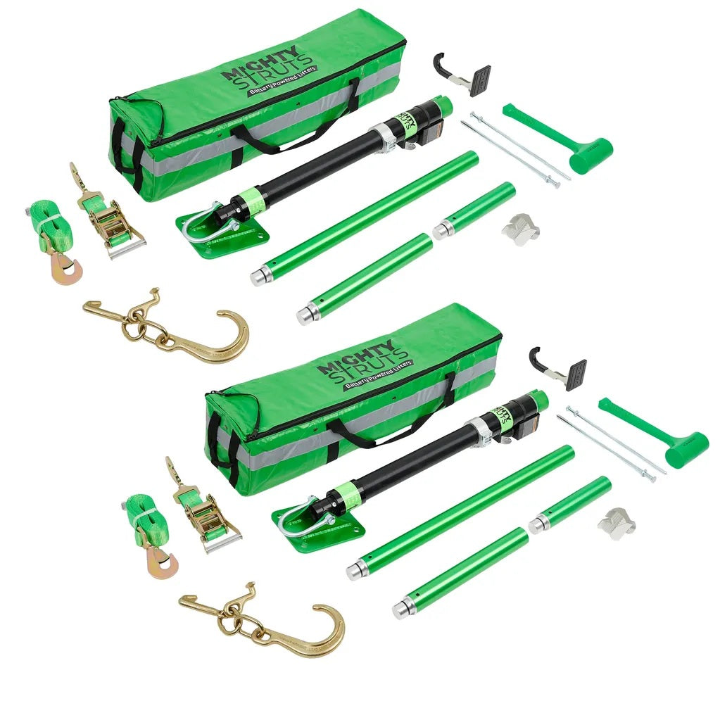 All parts included in a Mighty Strut stabilizations and lift 2 pack