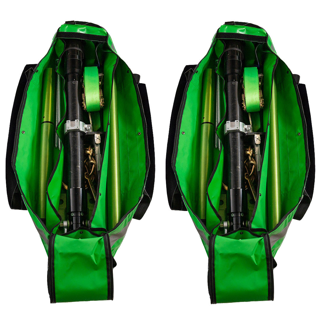 Mighty strut bags open showing all components neatly stored inside